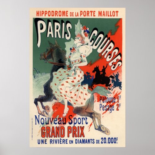 Paris Courses by Jules Chret Poster