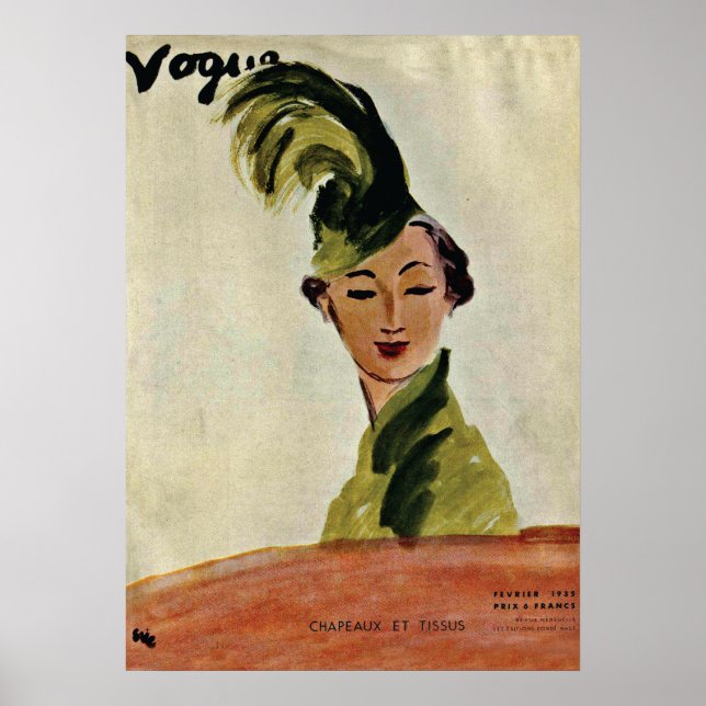 Paris Cover ~ Hats & Fabrics 1935 Poster (Front)
