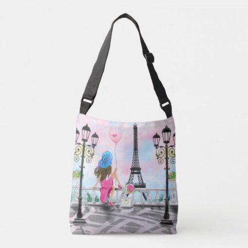 Paris Crossbody Bag Woman with Pink Balloon