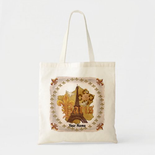 Paris custom name   Tote Bag