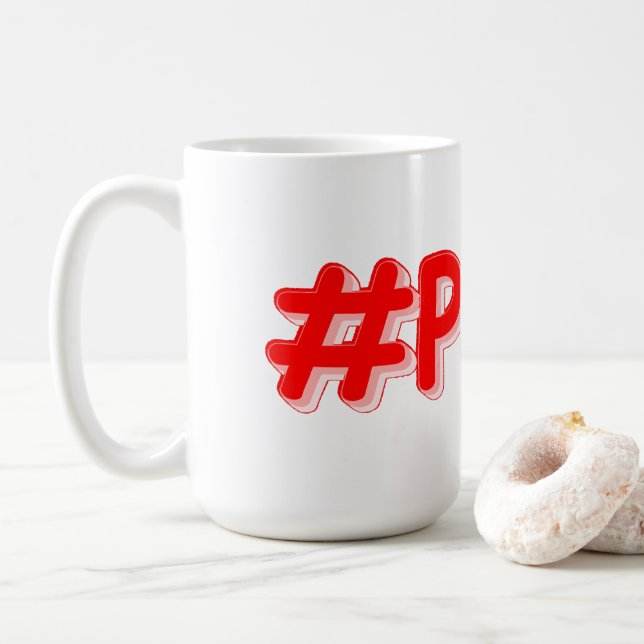 "#Paris" Cute Design. Buy Now Coffee Mug (With Donut)