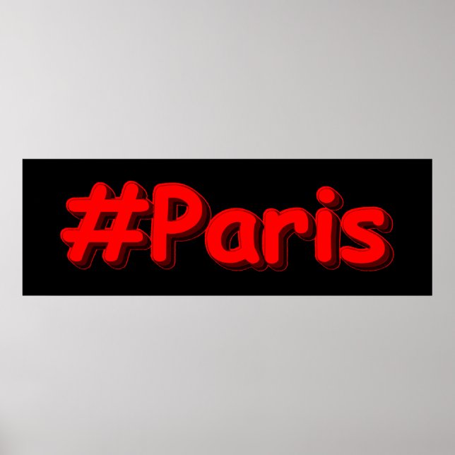 "#Paris" Cute Design. Buy Now Poster (Front)