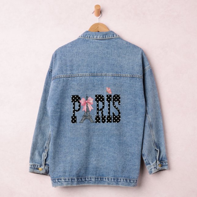 Paris & Cute Polka-Dots Denim Jacket (Hangar)
