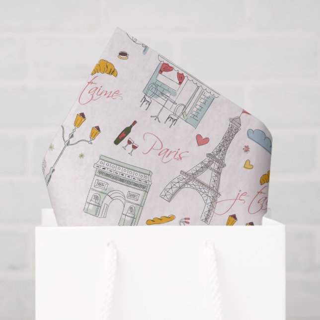Paris Decoupage Paper, Eiffel Tower Tissue Paper (Gift Bag)
