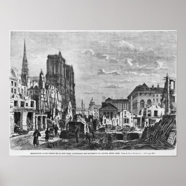 Paris, demolition of a part of the Cite Poster (Front)