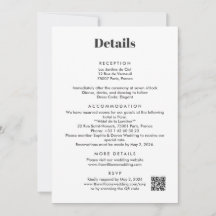 Paris Destination Wedding Details Enclosure 