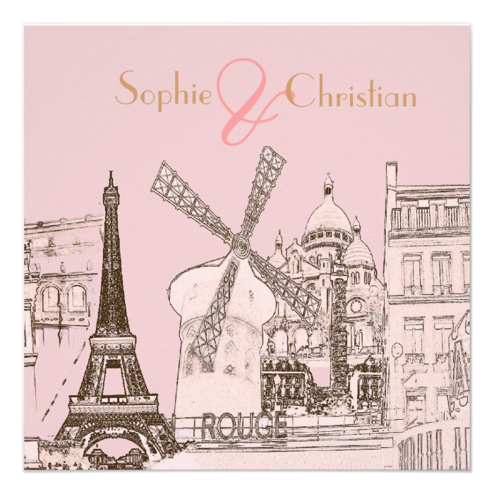 Paris, destination wedding  invitations