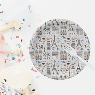 Paris Doodles Paper Plates
