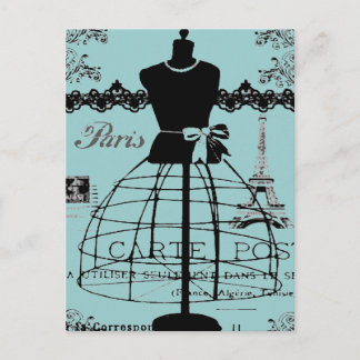 Paris Dress Stand, vintage style Postcard