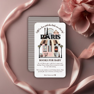 Paris Eiffel in Love French Cafe Baby Shower Enclosure Card