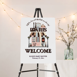 Paris Eiffel in Love French Cafe Baby Shower  Foam Board