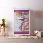 Paris Eiffel inspired pointillism fabric tapestry