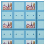 Paris Eiffel Inspired Pointillist Brooch Pattern Fabric