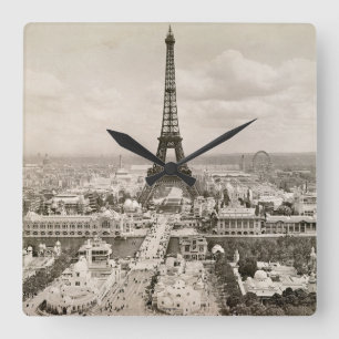 Paris: Eiffel Tower, 1900 Square Wall Clock