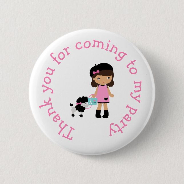 Paris Eiffel Tower African American Button (Front)