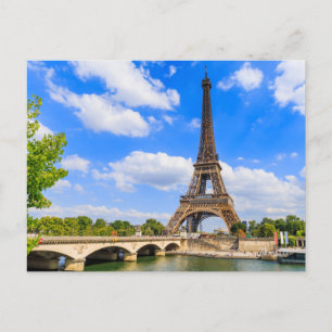 Paris, Eiffel Tower and river Seine, France. Holiday Postcard