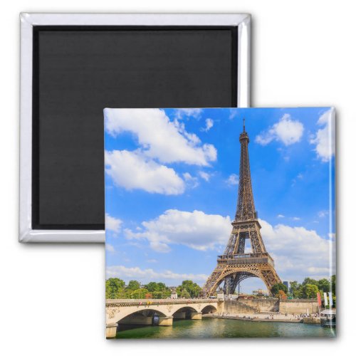 Paris Eiffel Tower and river Seine France Magnet