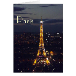 Paris Eiffel Tower at night Cards