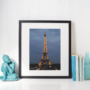 Paris Eiffel Tower at Night Poster