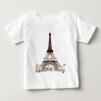 Paris - Eiffel Tower Baby T-shirt by Passion4creation at Zazzle