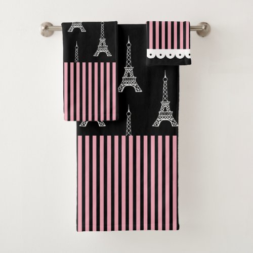 Paris Eiffel Tower Bath Towels Set Gift