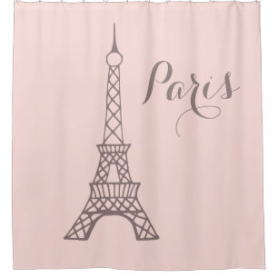 Paris Eiffel Tower Bathroom Shower Curtain Decor