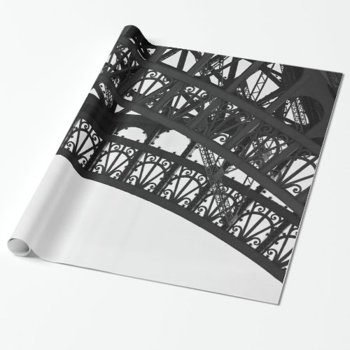 Paris Eiffel Tower Black and White Wrapping Paper
