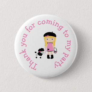 Paris Eiffel Tower Blonde Girl Button