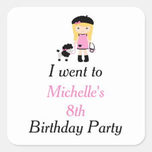 Paris Eiffel Tower Blonde Girl 'I went to' Square Sticker