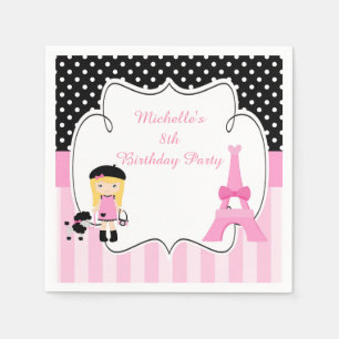 Paris Eiffel Tower Blonde Girl Napkins