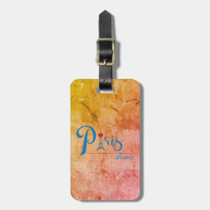 Paris Eiffel Tower Bow Stylish Colorful Luggage Tag