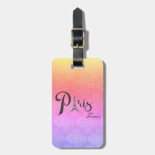 Paris Eiffel Tower Bow Stylish Colorful Luggage Tag