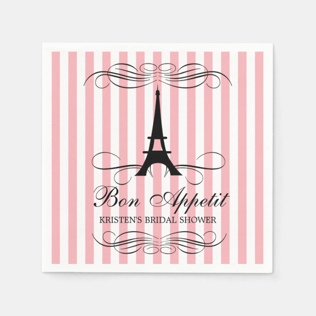 Paris Eiffel Tower | Bridal Shower Napkins (Front)