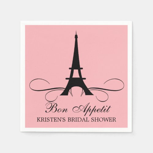 Paris Eiffel Tower  Bridal Shower Paper Napkins