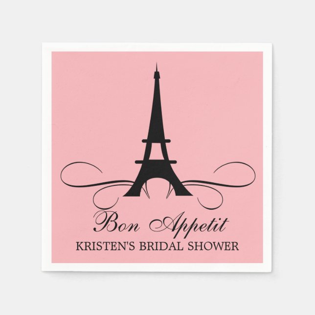 Paris Eiffel Tower | Bridal Shower Paper Napkins (Front)