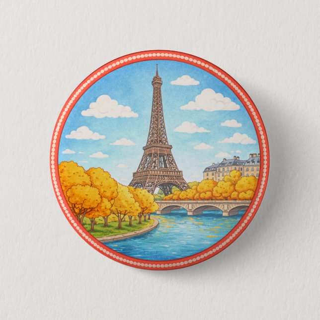 Paris' Eiffel Tower Button (Front)