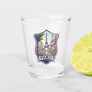 Paris Eiffel Tower Cafes France Shot Glass