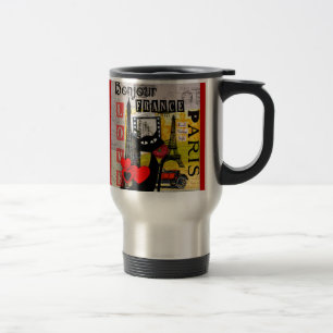 Paris Eiffel Tower Cat Lovers gifts Travel Mug