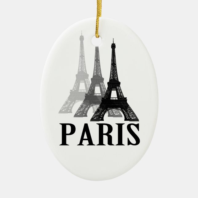 Paris Eiffel Tower Ceramic Ornament (Front)