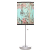 Paris Eiffel Tower & Chandelier Chic Teal Collage Table Lamp (Left)