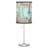 Paris Eiffel Tower & Chandelier Chic Teal Collage Table Lamp (Right)