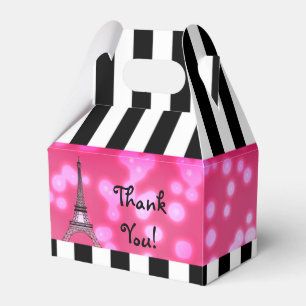 Paris Eiffel Tower Chic Sparkle Party Favor Boxes