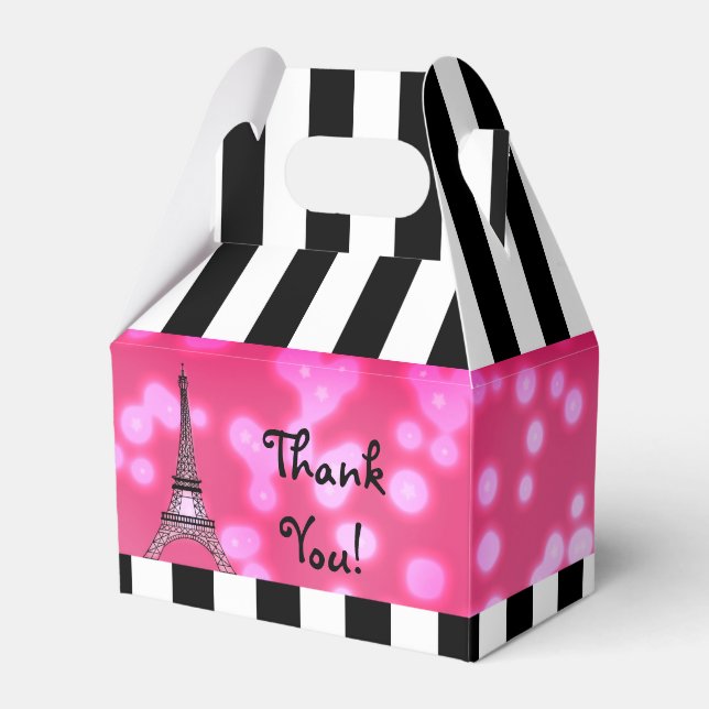 Paris Eiffel Tower Chic Sparkle Party Favor Boxes (Front Side)