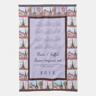 Paris Eiffel Tower cool art 2015 kitchen calendar Towel