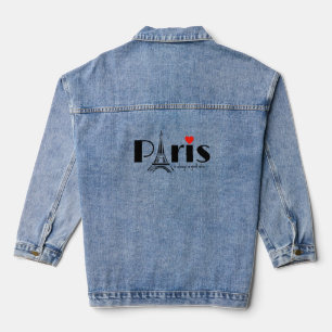 Paris Eiffel Tower Design Denim Jacket