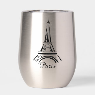 Paris Eiffel Tower Design Thermal Wine Tumbler