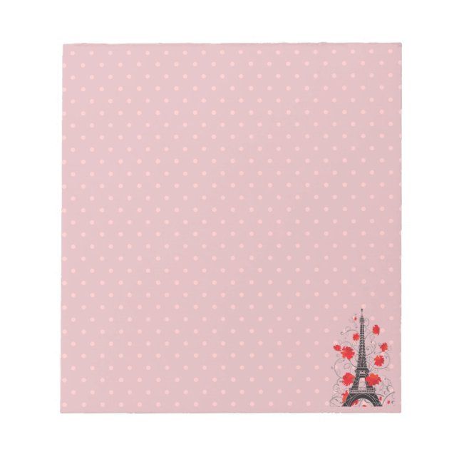Paris Eiffel tower elegant stylish silhouette. Notepad (Front)