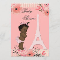 Paris Eiffel Tower Ethnic Princess Baby Shower Invitation