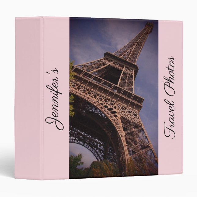 Paris Eiffel Tower Famous Landmark Photo 3 Ring Binder (Front/Spine)