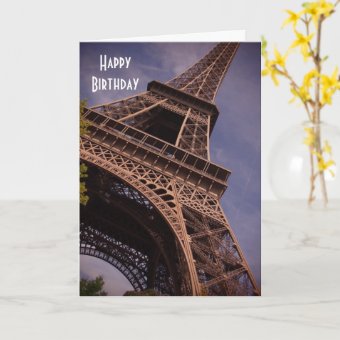 Paris Eiffel Tower Famous Landmark Photo Birthday Card | Zazzle